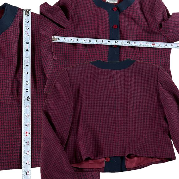 Miss Pendleton 100% Wool Hounds tooth Blazer Sz 10 - Picture 4 of 6